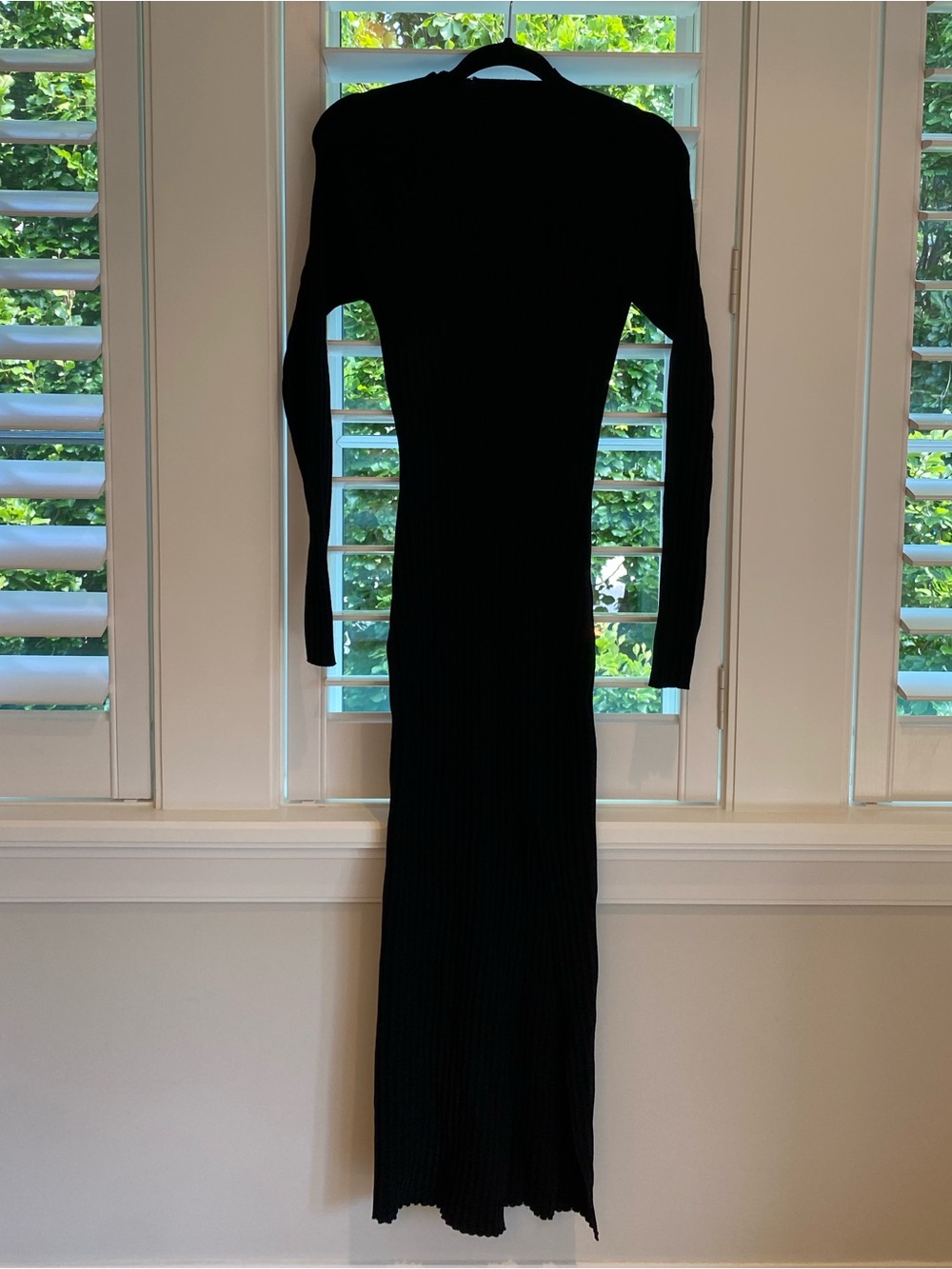 Wilfred Women's Black Long Sleeve Ribbed Maxi Dress Size large
